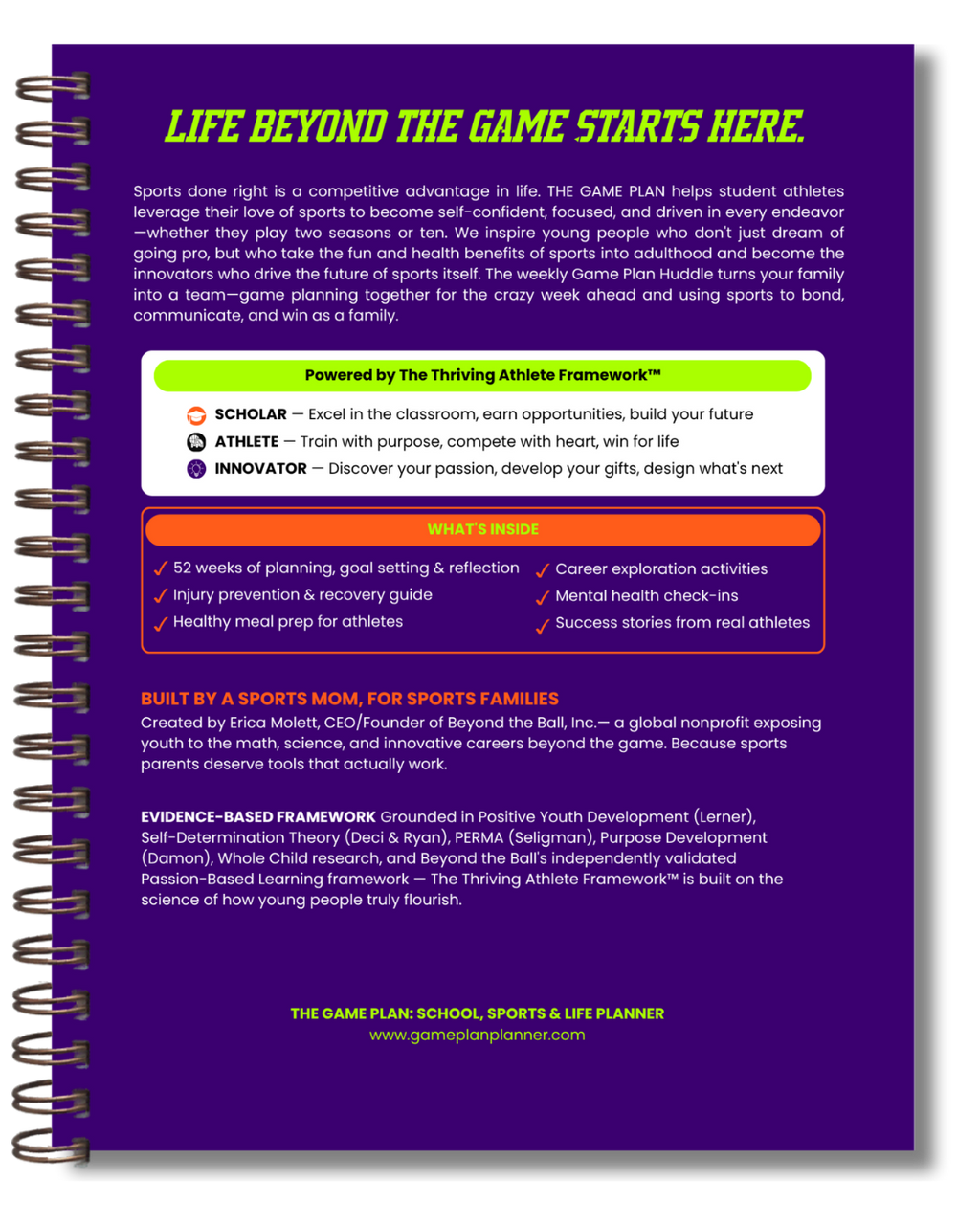 The Game Plan: School, Sports & Life Planner for Thriving Athletes